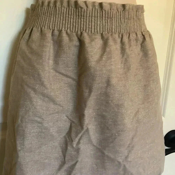 Metallic brown and silver mod elastic waist skirt M - Picture 4 of 14